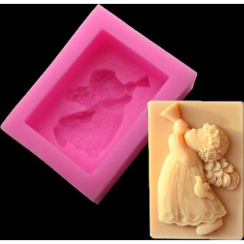 3d Little Angel Trumpets Food-grade Silicone Mold Fondant Cake Decorating Kitchen Bakeware, Soap, Silicon Rubber Mold