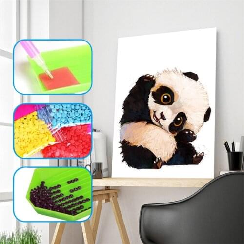 DIY Diamond Painting Panada Cross Stitch Cartoon Square Diamond Embroidery Crafts 5D Diamond Mosaic Home Decoration