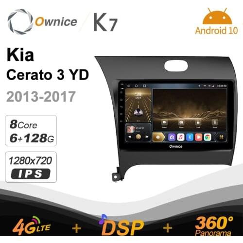 Carplay K7 Android 10.0 Car Radio Stereo for Kia Cerato 3 YD 2013-2017 Support Front camera 4G LTE 360 2din Audio System 6G+128G