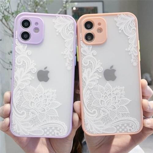 For iPhone 11 Mandala Flower Case For iPhone 12 11Pro Max 7 8 Plus X XR XS Max SE 2020 Clear Matte Shockproof Back Cover Fundas