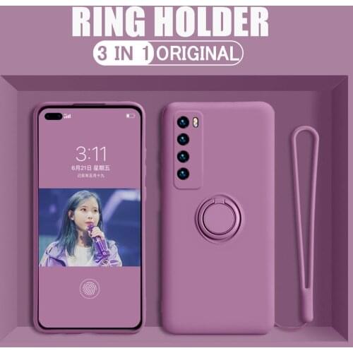 Magnet Ring Stand Holder Case For OPPO Find X3 Pro Case Silicon Cover For OPPO Reno 5 4 3 Pro 4SE Find X2 Pro Soft Lanyard Coque