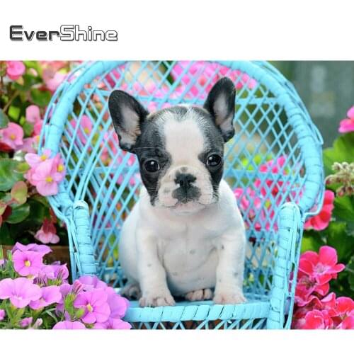Evershine Diamond Painting Dog 5D DIY Full Square Diamond Embroidery Sale Animal Rhinestone Picture Craft Kit Home Decor