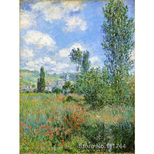 Bathroom art Lane in the Poppy Fields Ile Saint Martin by Claude Monet paintings Home Decor Hand painted High quality