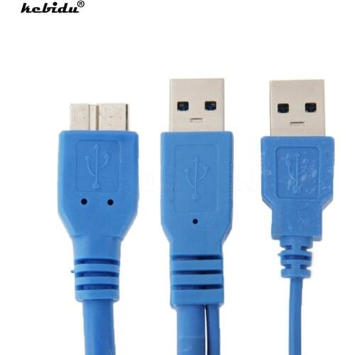 Kebidu 50cm High Speed Dual USB 3.0 A to Micro-B USB 3.0 Extension Plug Adapter Converter Wholesale High Quality