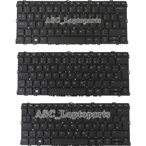 New Deutsch German Tastatur / Spanish Teclado / UK QWERTY Keyboard for HP EliteBook 1030 G2 x360 BACKLIT, without Frame , Black