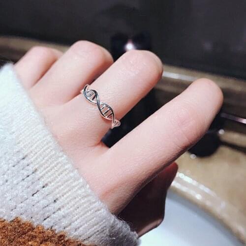 Double Helix Rings Opening Adjustable For Women Girls Fashion Retro Hip Hop Design Female Jewelry Accessories Wholesale BOYULIGE