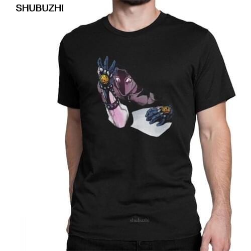 Mens T Shirts Jojos Bizarre Adventure Tops Tees Killer Queen Bites The Dust Round Neck 100% Cotton Plus Size T-Shirt sbz8431