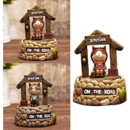 Music Box Cat Cartoon Lovely Resin Hand-Operated Type Music Box Home Decoration Accessories Children Gift Figurine Ornaments