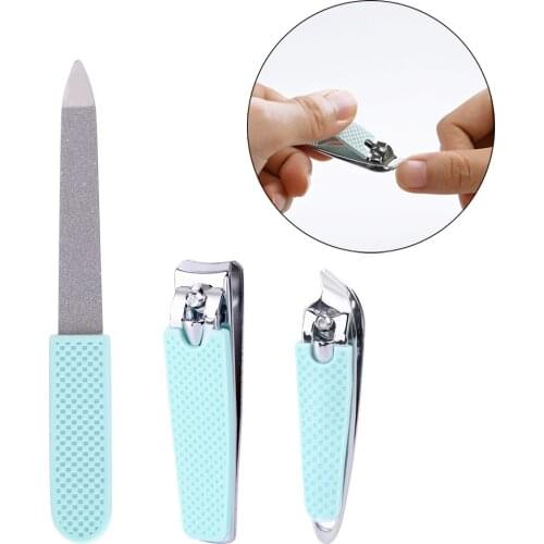 Taoye teemo 3pcs/set New Manicure Nail Clippers Pedicure Set Portable Travel Hygiene Kit Stainless Steel Nail Cutter Tools Set