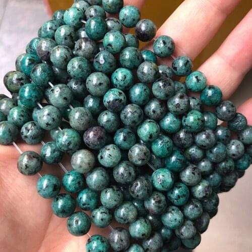 Free Shipping Natural Stone African Turquoises Stone Round Loose Beads 6 8 10 12mm DIY Charms Bracelet Beads For Jewelry Making