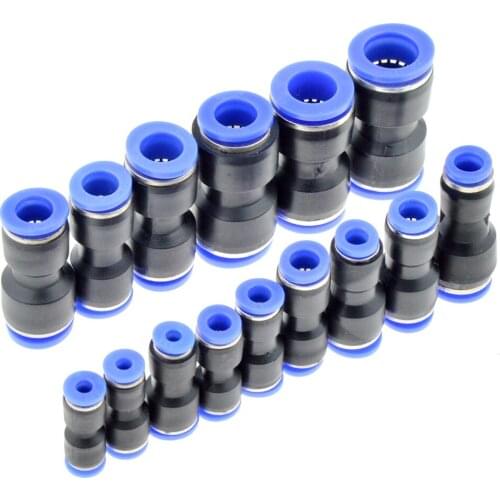 Air Pneumatic 10mm 8mm 6mm 12mm 4mm 16mm OD Hose Tube One Touch Push Into Straight Gas Fittings Plastic Quick Connectors