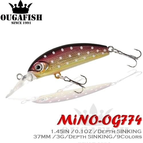 2021 Mino Fishing Lure 3G 37mm Sinking Winter Fishing Tackle For Pike Accessories Double Hooks Artificial Bait Fish Fake Goods