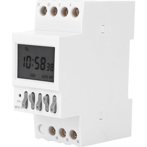 AC220V 3A NKG-4 Programmable Timer Switch Din Rail Timing Control Switch