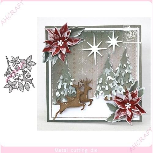 Christmas elk and leaves Metal Cutting Dies for DIY Scrapbooking Photo Album Decorative Embossing PaperCard Crafts Die2020