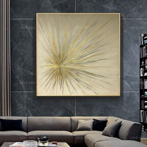 Hand Painted Modern Large Abstract Canvas Art Oil Painting Wall Pictures For Living Room Frameless