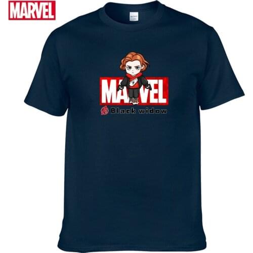 Marvel The Avengers Black Widow T-shirt Comfortable Breathable 100% cotton Fashion clothes for teens Anime t-shirts Summer #136