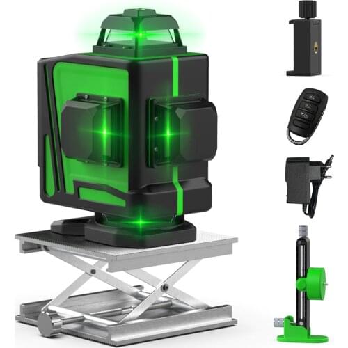 16Lines 4D Green Laser Level Self-Leveling Wireless Remote 360 Horizontal & Vertical Cross Lines