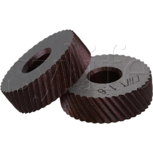 Silver Anti Slip 26 x 8mm Diagonal Coarse Knurl Wheel Knurling Roller Set of 2