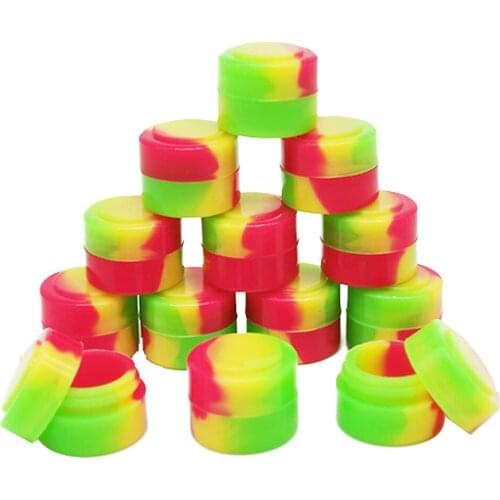 10Pcs Shisha Jar 2ml Size Silicone Container For Chicha Storage Box Oil Wax Jars Dab Herb Tobacco Case Smoking Smoke Accessories