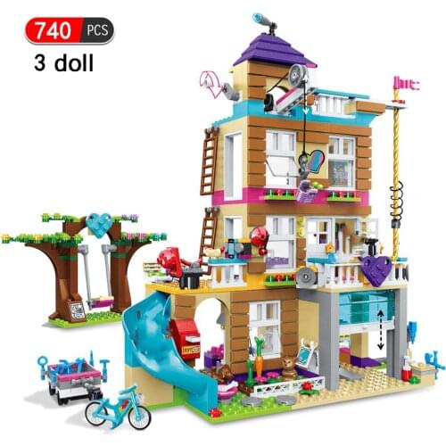 Girls Night Party House Building Blocks Friends Figures Playing House Educational Toys Bricks Blocks for Girl Christmas Gift