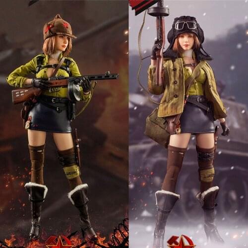 In Stock Flagset FS73036 1/6 Scale Female Sodier Red Alert Soviet Tank Lieutenant Galina Action Figure Full Set for Collection