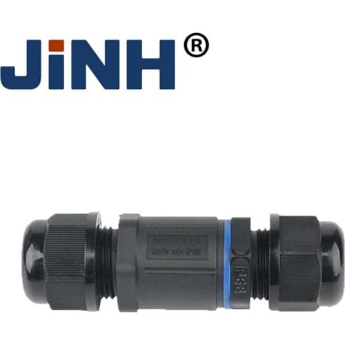 JINH IP68 Waterproof Straight Connector Junction Box Electrical Wire Cable 3/4/5 Pin Outdoor Plug Socket Terminal Block