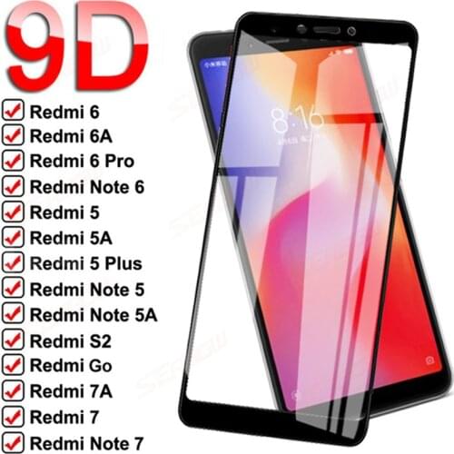 9D Full Protective Glass For Xiaomi Redmi 5 Plus 5A Go 6 6A S2 7 7A Tempered Screen Protector Redmi Note 5 5A 6 7 Pro Glass Film