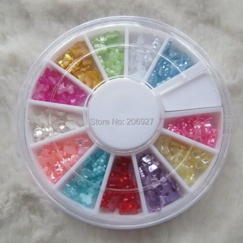 1PC OD-83 3D 12 Colors in wheel Bow Pearl Nail Decoration Lovely Outlooking