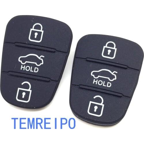 2pcs/lot 3 Buttons Silica Gel Replacement Key Shell Case Pad Button For Hyundai i20 i30 ix35 for KIA K2 K5 Rubber Cover