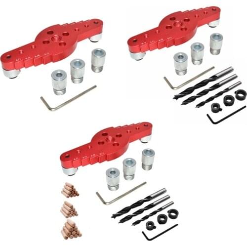 2-in-1 Center Punch Locator Dowel Jig Kit Pocket Hole Center Scriber Line Aluminum Alloy 6-10mm Guide Woodworking Tools