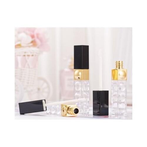 40pcs/Lot 5ml Black gold lip Gloss Tubes Cosmetic Container Beauty Makeup Tool Mini Refillable Bottles Lipgloss Tube