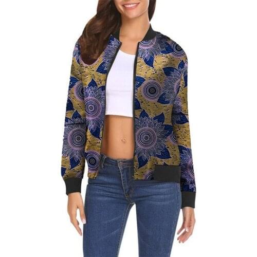 African Fashion Womens Baseball Jacket Print Kente Coats Woman Bomber Jackets Custom Made Casual Ankara Styles Steetwear