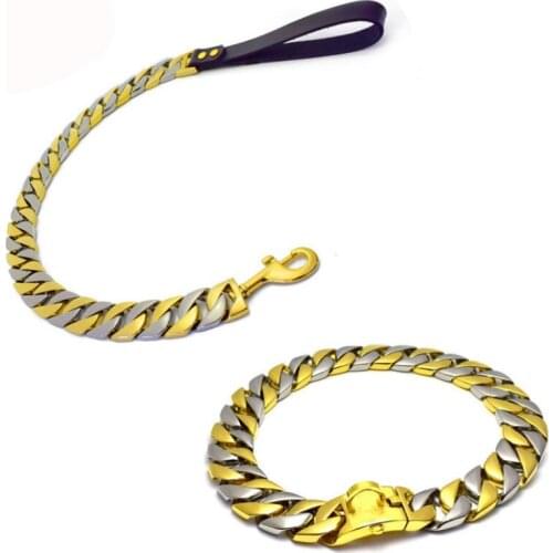 Big cuban link chain custom logo dog chain metal collar