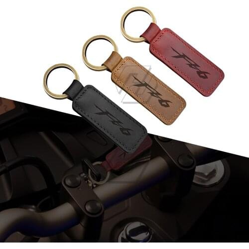 Motorcycle Cowhide Keychain Key Ring Case for Yamaha FZ6N FZ6S FZ6 Fazer