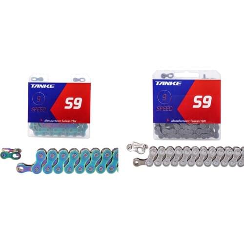 TANKE YBN Bicycle Chain 9S Speed Half Hollow MTB/Road Bike Chains Cycling Ultra-Light 116L Bicycle Accessories
