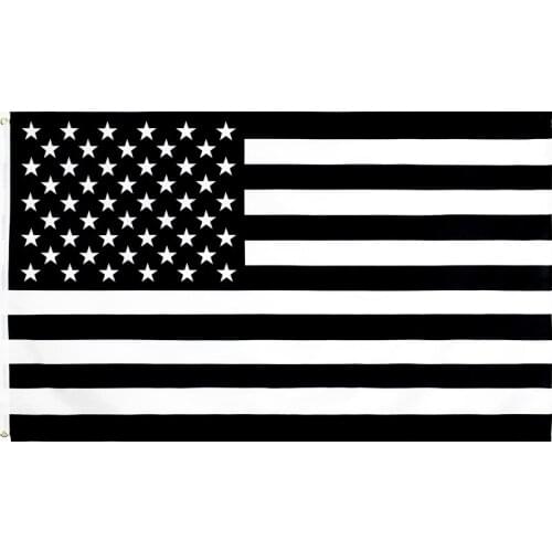 Jemony 90x150cm Recession USA Black and White American Flag