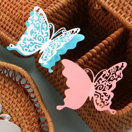 DUOFEN METAL CUTTING DIES cutout butterflies 2pcs set stencil DIY Scrapbook Paper Album 2021 new