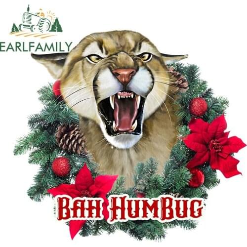 EARLFAMILY 13cm x 12cm for Bah Humbug Cougar Car Sticker Motorcycle Car Bumper Window Stickers DIY Waterproof 3D Vehicle Decal
