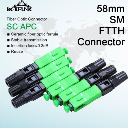 Hot Sale SC APC Fiber Optical Connector 58mm Single Mode FTTH for SC APC Fiber Optical Adapter Fiber Cable