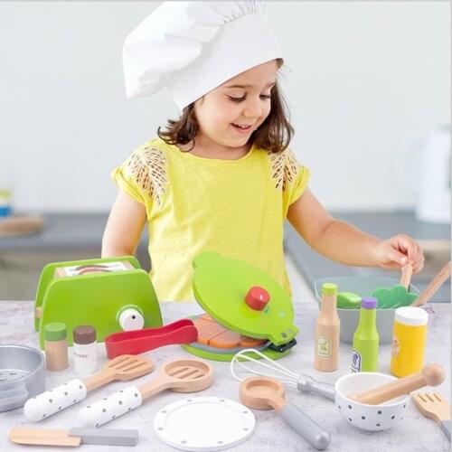 Simulation Wood Foods Cookware Toy Children Kitchen Toys Kids Pretend Play Kitchen Toys For Girls Kids Gift