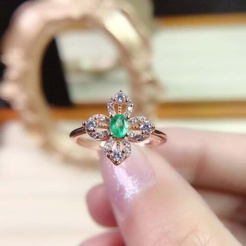 Exquisite Dazzing Flower Shape Green Zircon Stone Rings for Women Wedding Fashion Rose Gold Colors Jewelry Rings Freeshipping