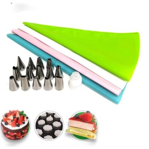 16Pcs/Set Nozzles Pastry Icing Piping Tips Bag Converter Confectionery Stainless Cream Baking Decorating Tools