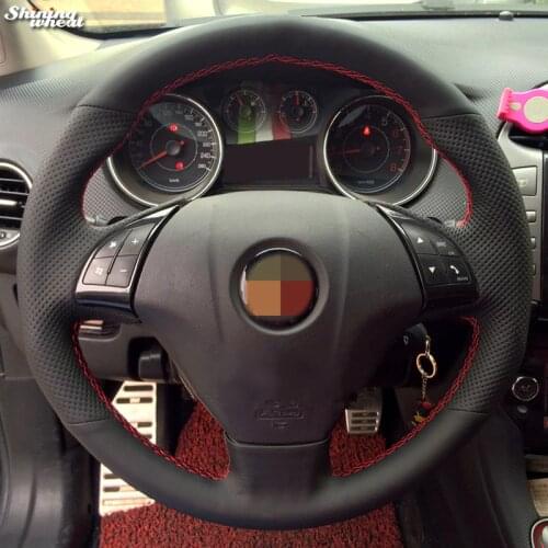 BANNIS Black Genuine Leather Car Steering Wheel Cover for Fiat Bravo 2007-2011