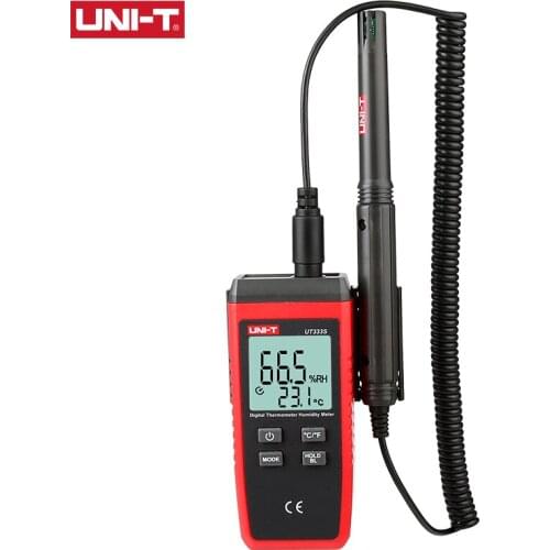 UNI-T UT333S Split Type Mini Temperature Humidity Meter Outdoor Hygrometer Overload Indication LCD Backlight Display