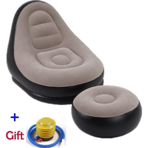 Inflatable Chair Living Room Flocking Sofa Recliner Folding Lounger Pedal Lazy sofa Inflatable outdoor Camp Picnic Chair Sofa