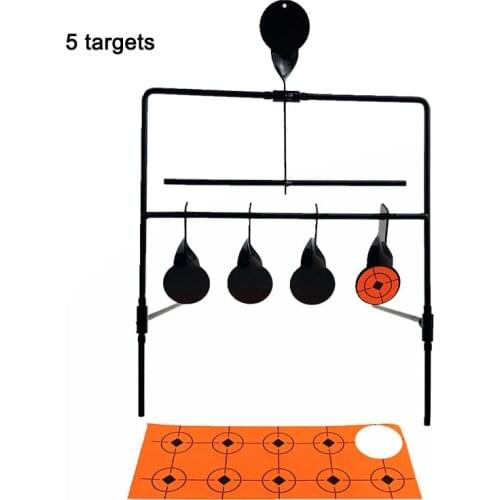 New 5 Targets Self Resetting Spinning Shooting Metal Target Set for Gun Rifle Pistol Shooting Hunting Practice Playing