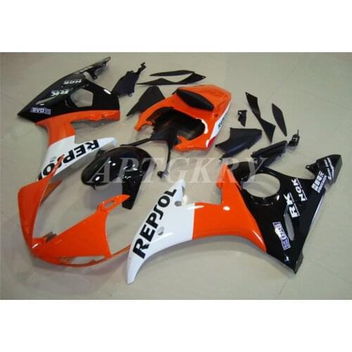 New ABS Plastic Shell Motorcycle Fairing Kits Fit For Yamaha YZF 600 R6 2003 2004 2005 R6 03 04 05 Custom Orange Repsol