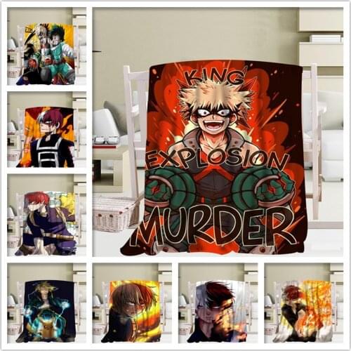 Custom Boku No Hero Academia Todoroki Blanket Office Sofa Blanket Portable Soft Blanket Bed Plane Travel Adult Home Blanket