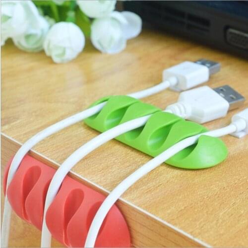 2pcs Cable Organizer Fixer Clips USB Winder Silicone Desktop Tidy Management Cable Holder for Mouse Headphone Wire Organizer