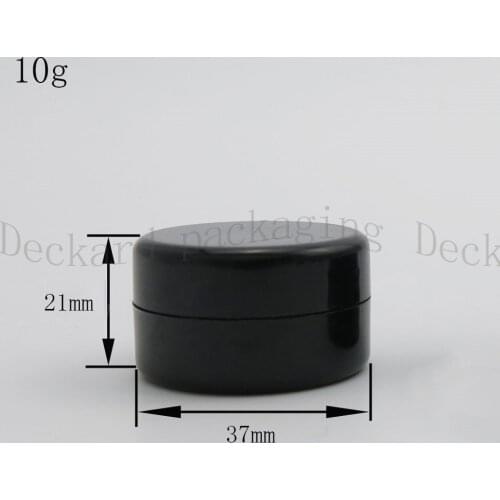 100pcs 10g 20g empty small plastic bottle jars containers with black color for storage,Travel cream tin for skin cream nail art